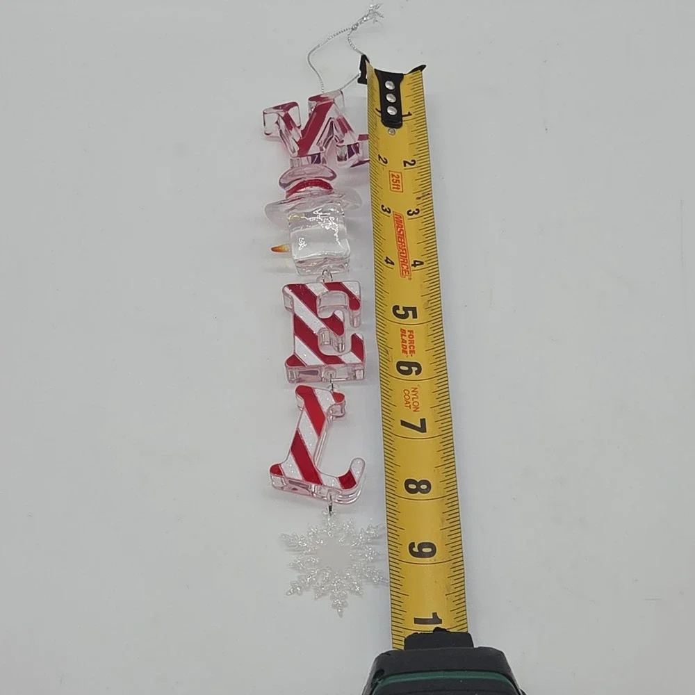Lot Christmas Ornaments Noel Candycane Snowman Candy Angel Acrylic Red Gold